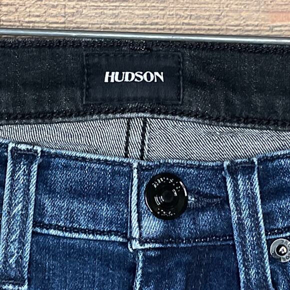 Hudson Barbara High Waist Super Skinny Blue Black Two Tone Jeans Size 25 - Picture 4 of 12
